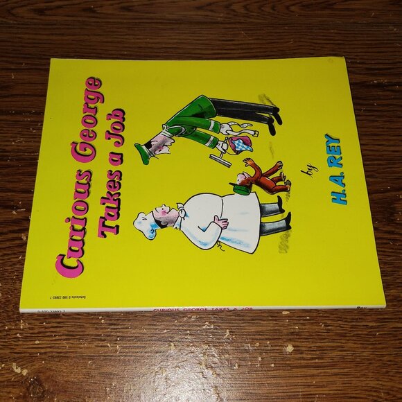 Curious George Takes a Job (H.A. Rey,, Scholastic Books) Softcover Book - Picture 5 of 5
